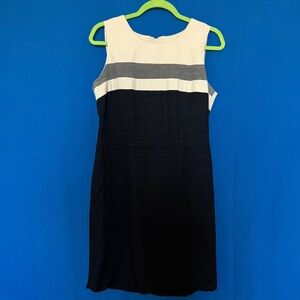 Vintage S.L. Petites Y2K 90s Black White Sleeveless Tank Dress Size 12P